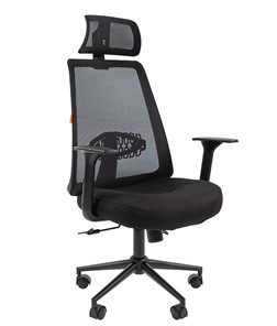 Кресло компьютерное CHAIRMAN 535 BLACK Сетчатый акрил черный / Полиэстер черный в Сыктывкаре