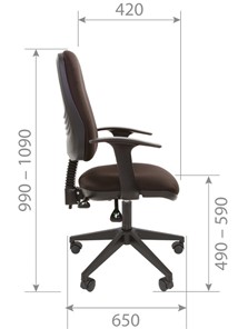 Офисное кресло CHAIRMAN 661 Ткань стандарт 15-13 серая в Сыктывкаре - предосмотр 4