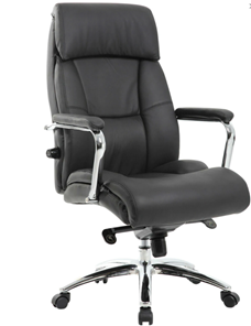 Кресло офисное из натуральной кожи BRABIX PREMIUM "Phaeton EX-502", хром, черное, 530882 в Сыктывкаре