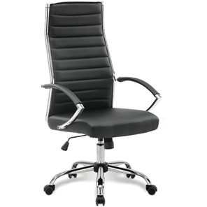 Кресло Brabix Style EX-528 (экокожа, хром, черное) 531947 в Сыктывкаре