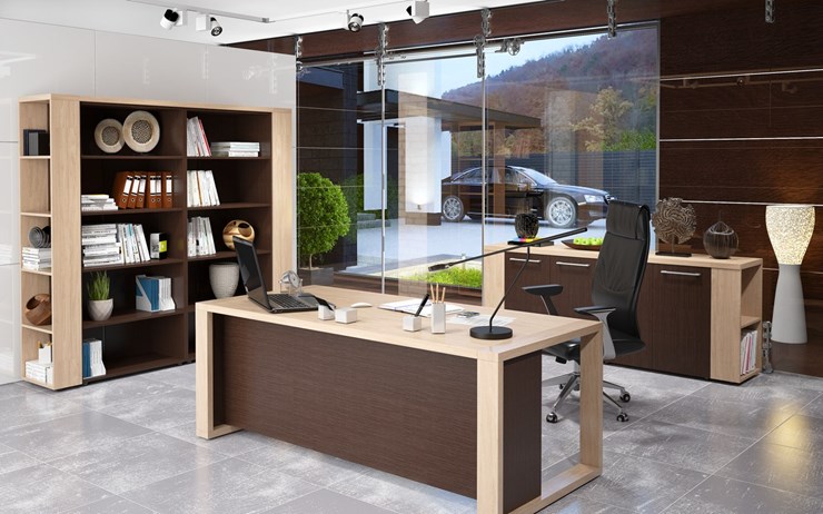Кабинет руководителя ALTO с высоким шкафом для одежды, низким для документов и журнальным столиком в Сыктывкаре - изображение 3