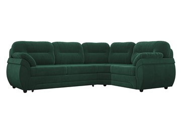 Угловой диван для гостиной Бруклин, Зеленый (велюр) в Сыктывкаре