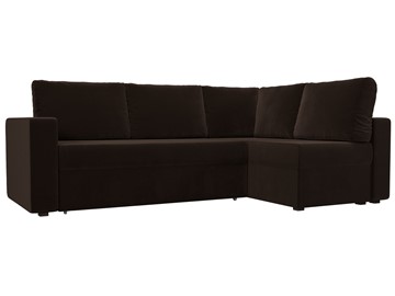 Угловой диван для гостиной Оливер, Коричневый (микровельвет) в Сыктывкаре