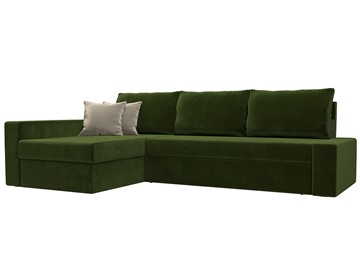 Угловой диван Версаль, Зеленый/Бежевый (микровельвет) в Сыктывкаре