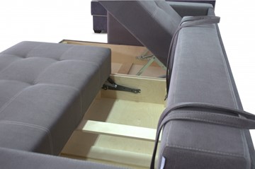 Угловой диван Fashion soft 210 (Uno grey + Brix latte) в Сыктывкаре - предосмотр 3