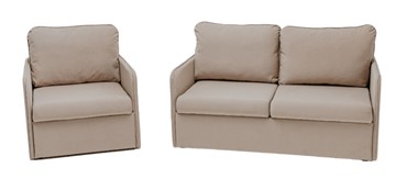 Мебельный набор Амира бежевый диван + кресло в Сыктывкаре