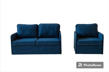 Набор мебели Амира синий диван + кресло в Сыктывкаре