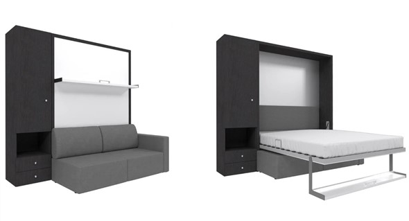 Диван Кровать-трансформер Smart (ШЛ+КД 1400), шкаф левый, правый подлокотник в Сыктывкаре - изображение