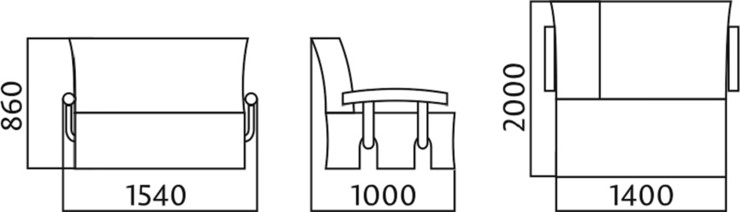 Диван прямой Аккордеон с боковинами, спальное место 1400 в Сыктывкаре - изображение 4