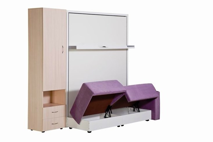 Диван Кровать-трансформер Smart (ШЛ+КД 1400+ШП), 2 шкафа, без подлокотников в Сыктывкаре - изображение 4