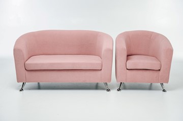 Комплект мебели Брамс  цвет розовый диван 2Д + кресло в Сыктывкаре