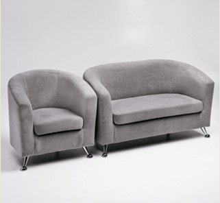 Комплект мебели Брамс  цвет серый диван 2Д + кресло в Сыктывкаре