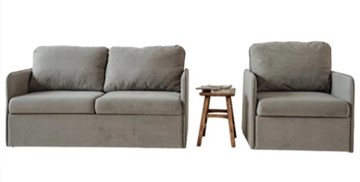 Набор мебели Амира серый диван + кресло в Сыктывкаре