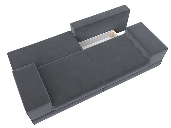Прямой диван Лига-037, Серый (велюр) в Сыктывкаре - изображение 2