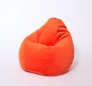Кресло-мешок Груша большое, велюр однотон, оранжевое в Сыктывкаре