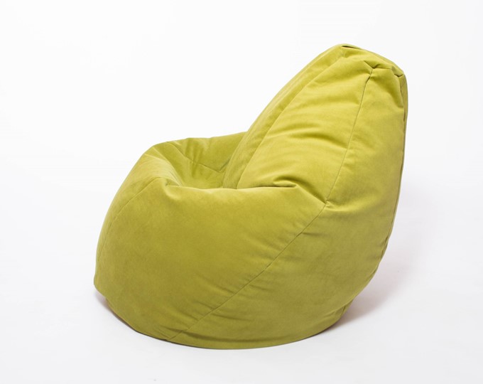 Кресло-мешок Груша малое, велюр однотон, травянное в Сыктывкаре - изображение 2