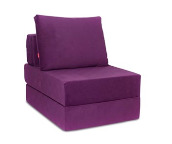 Кресло бескаркасное Окта, велюр фиолетовый в Сыктывкаре