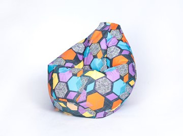 Кресло-мешок Груша малое, велюр принт, геометрия в Сыктывкаре
