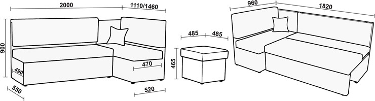 Угловой кухонный диван Нео КМ 3 с механизмом 2000*1110 в Сыктывкаре - изображение 20