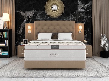 Спальная кровать Alliance/Podium M 160х200, Флок (Велсофт Какао) в Сыктывкаре