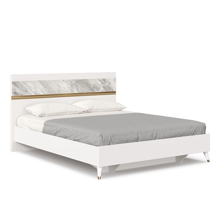 Кровать в спальню 1600 Айла ЛД 688.120.000 с основанием, Белый/Статуарио, исполнение 1 в Сыктывкаре - изображение