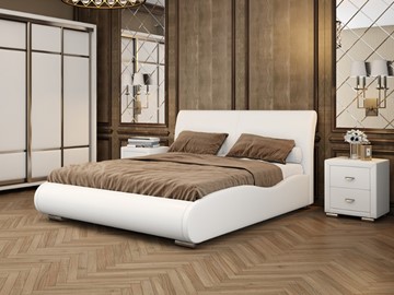 Кровать 2-х спальная Corso-8 Lite 160х200, Экокожа (Белый) в Сыктывкаре