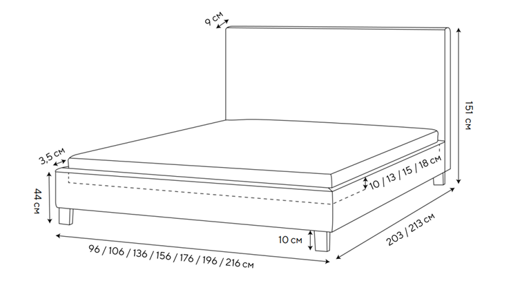 Кровать двуспальная Rhomby 160х200, Рогожка (Тетра Бежевый) в Сыктывкаре - изображение 1