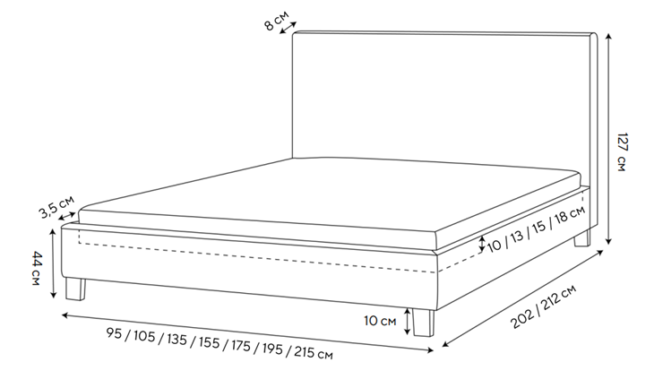 Кровать 2-спальная Routa 200х200, Велюр (Monopoly Мятный лёд (670)) в Сыктывкаре - изображение 1