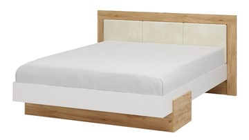 Кровать 2-спальная Тоскана 1600 (Дуб крафт золотой/Белый поры глубокие) с основанием в Сыктывкаре