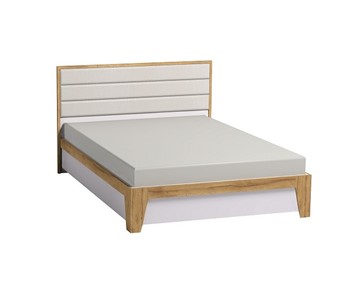 Полутороспальная кровать Айрис 308 1400 с гибкими ламелями дерево, Белый-Дуб золотистый в Сыктывкаре