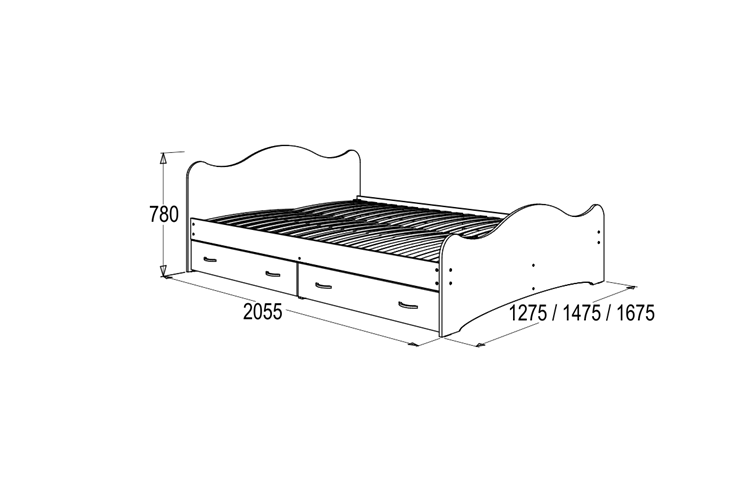 Кровать 6 с ящиками, 90х200 Млечный дуб с основанием в Сыктывкаре - изображение 1