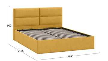 Кровать с механизмом 2-спальная Глосс Тип 1 (Микровелюр Wellmart Yellow) в Сыктывкаре - предосмотр 1
