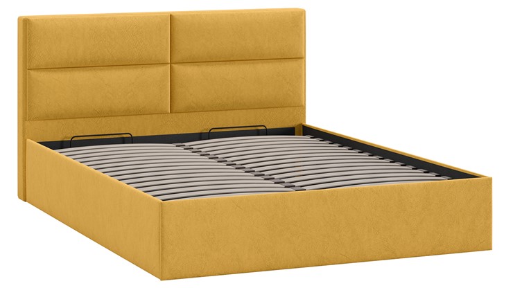 Кровать с механизмом 2-спальная Глосс Тип 1 (Микровелюр Wellmart Yellow) в Сыктывкаре - изображение 2