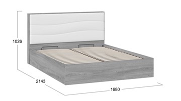 Кровать с механизмом 2-спальная Миранда тип 1 (Дуб Гамильтон/Белый глянец) в Сыктывкаре - предосмотр 1