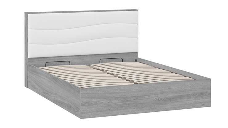Кровать с механизмом 2-спальная Миранда тип 1 (Дуб Гамильтон/Белый глянец) в Сыктывкаре - изображение 2