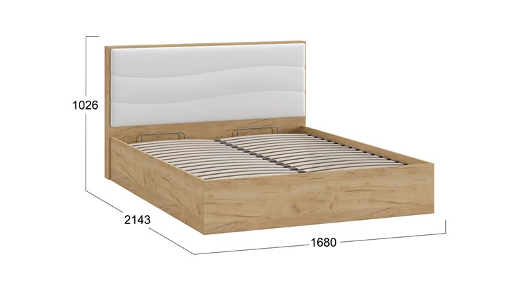 Кровать с механизмом Миранда тип 1 (Дуб крафт золотой/Белый глянец) в Сыктывкаре - изображение 1