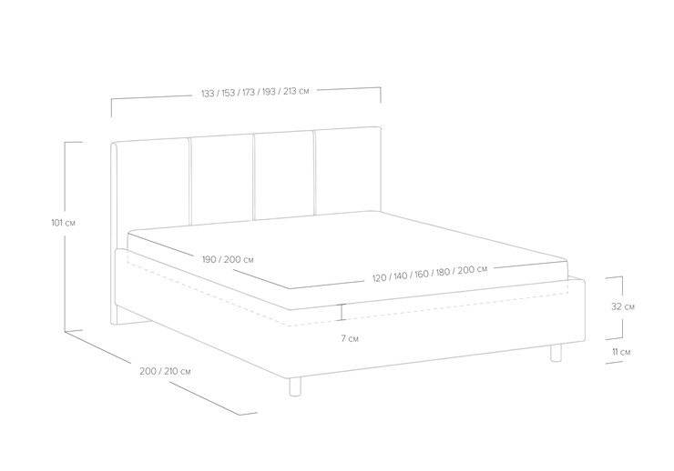 Двуспальная кровать с механизмом Prato 200х200 в Сыктывкаре - изображение 7