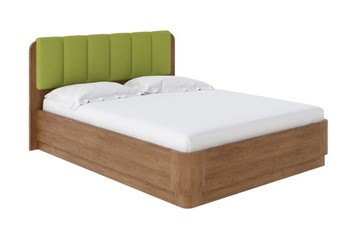 Кровать с подъемным механизмом Wood Home 2 160х200, Рогожка (Антик (сосна) с брашированием/Тетра Яблоко) в Сыктывкаре