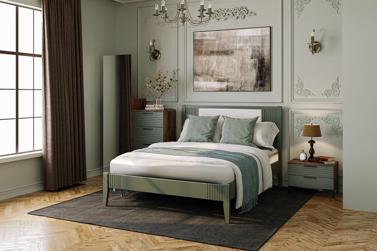 Спальная кровать Бетти из массива сосны (Оливковый) 180х200 в Сыктывкаре - изображение 2