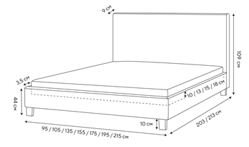 Спальная кровать Lino 140х200, Велюр (Monopoly Прованский синий (792)) в Сыктывкаре - предосмотр 1