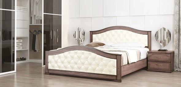 Кровать Стиль 1, 160х200, кожзам, с основанием в Сыктывкаре - изображение