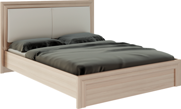 Кровать двуспальная Глэдис М31 (Шимо светлый/Белый текстурный) в Сыктывкаре - изображение
