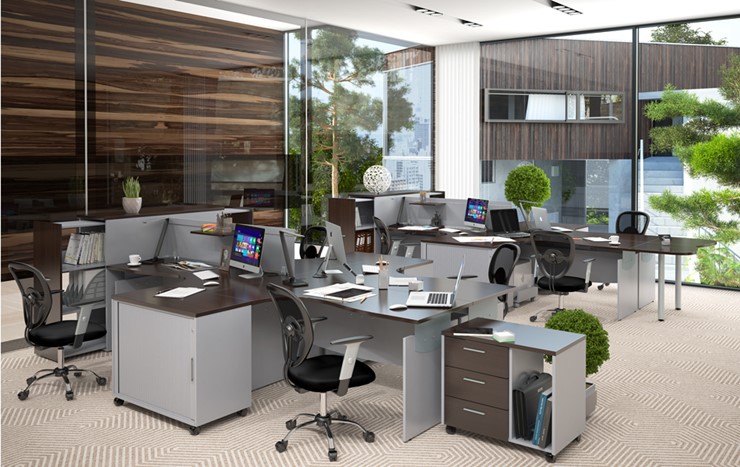 Офисная мебель OFFIX-NEW для двух сотрудников и руководителя в Сыктывкаре - изображение 1