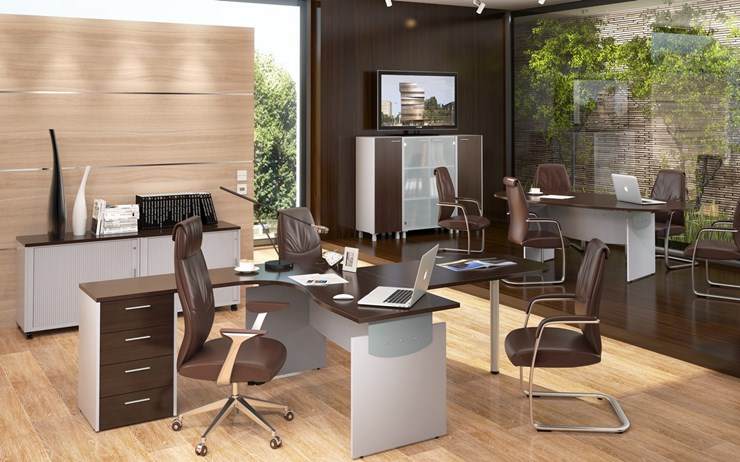 Офисная мебель OFFIX-NEW для двух сотрудников и руководителя в Сыктывкаре - изображение