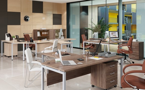 Набор мебели в офис Xten S 1 - один стол с приставным брифингом в Сыктывкаре - изображение