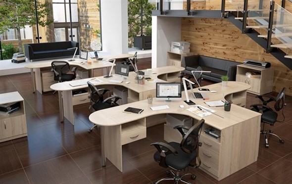 Мебель для персонала SIMPLE с эргономичными столами и тумбами в Сыктывкаре - изображение