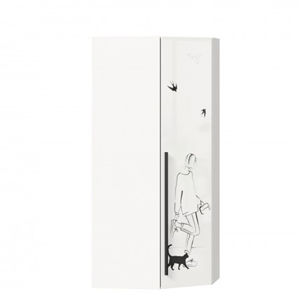 Шкаф угловой Джоли 45 ЛД 535.030, Серый шелк в Сыктывкаре - изображение
