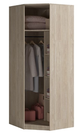 Угловой шкаф Светлана, с зеркалом, белый/дуб сонома в Сыктывкаре - изображение 1