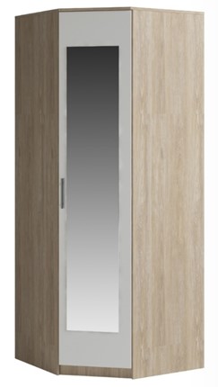 Угловой шкаф Светлана, с зеркалом, белый/дуб сонома в Сыктывкаре - изображение