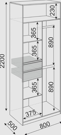 Двухстворчатый шкаф Глэдис М22 (Шимо светлый/Белый текстурный) в Сыктывкаре - изображение 2